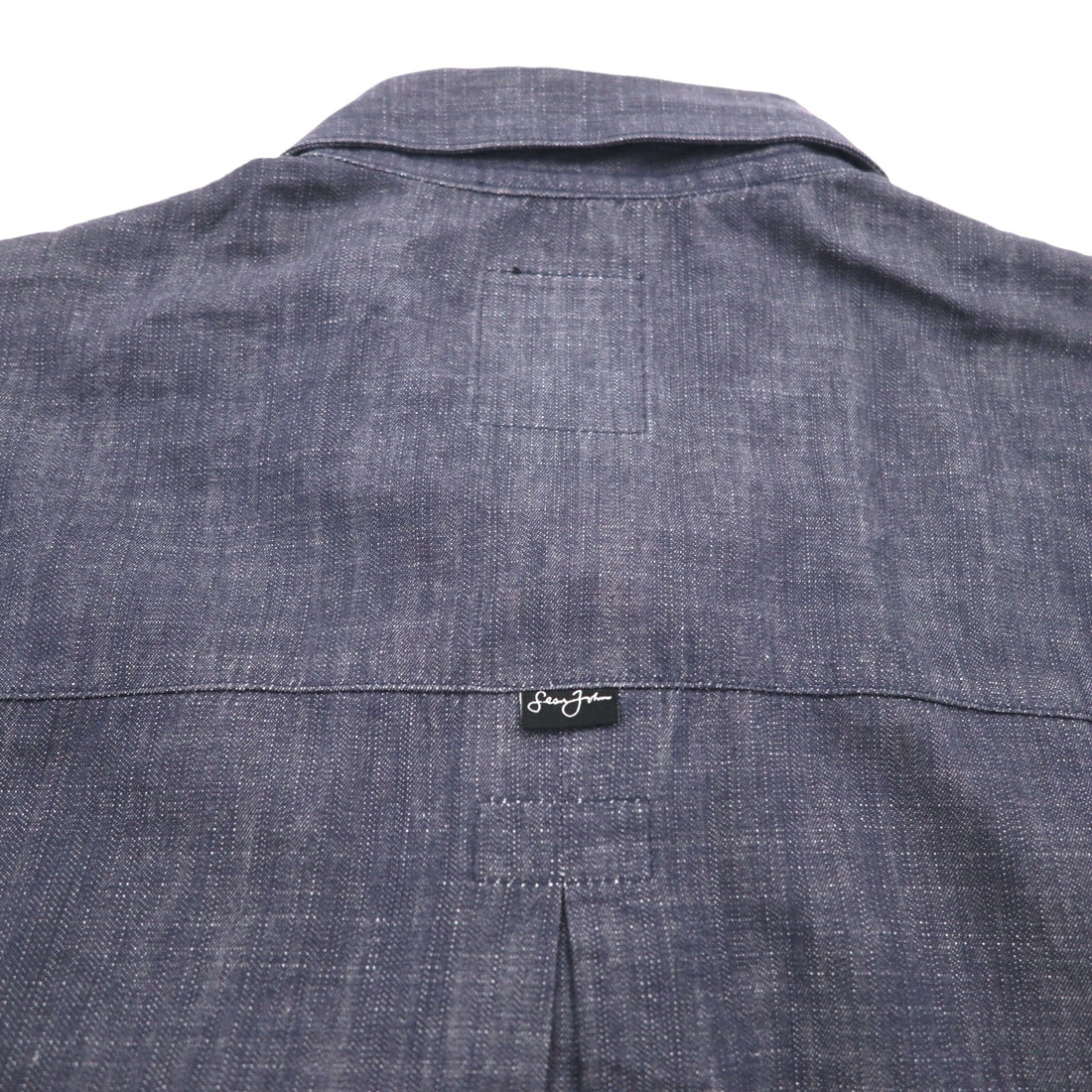 Sean John 00年代 半袖 ブラックデニムシャツ 3XL コットン スナップボタン