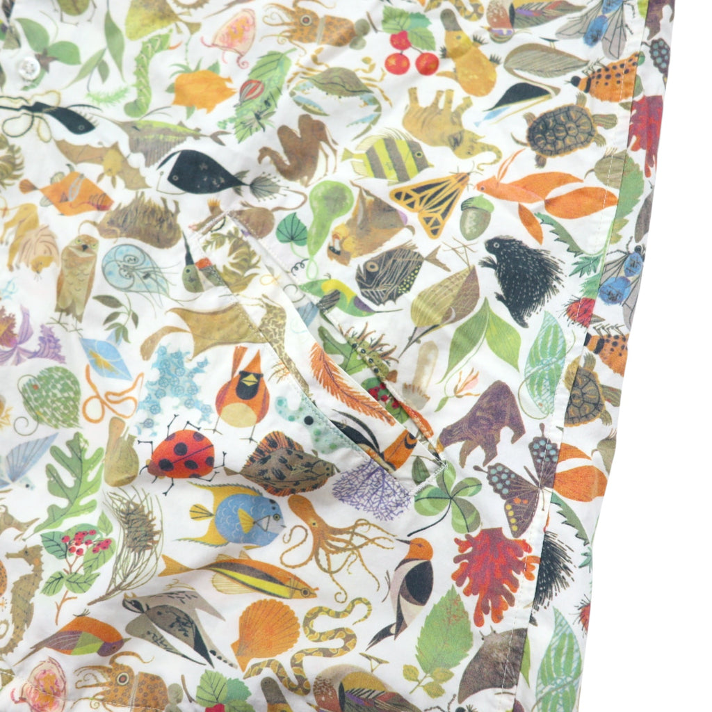 BRU NA BOINNE Biology Shirt Jacket M White Cotton All-over Pattern 4202 Made in Japan