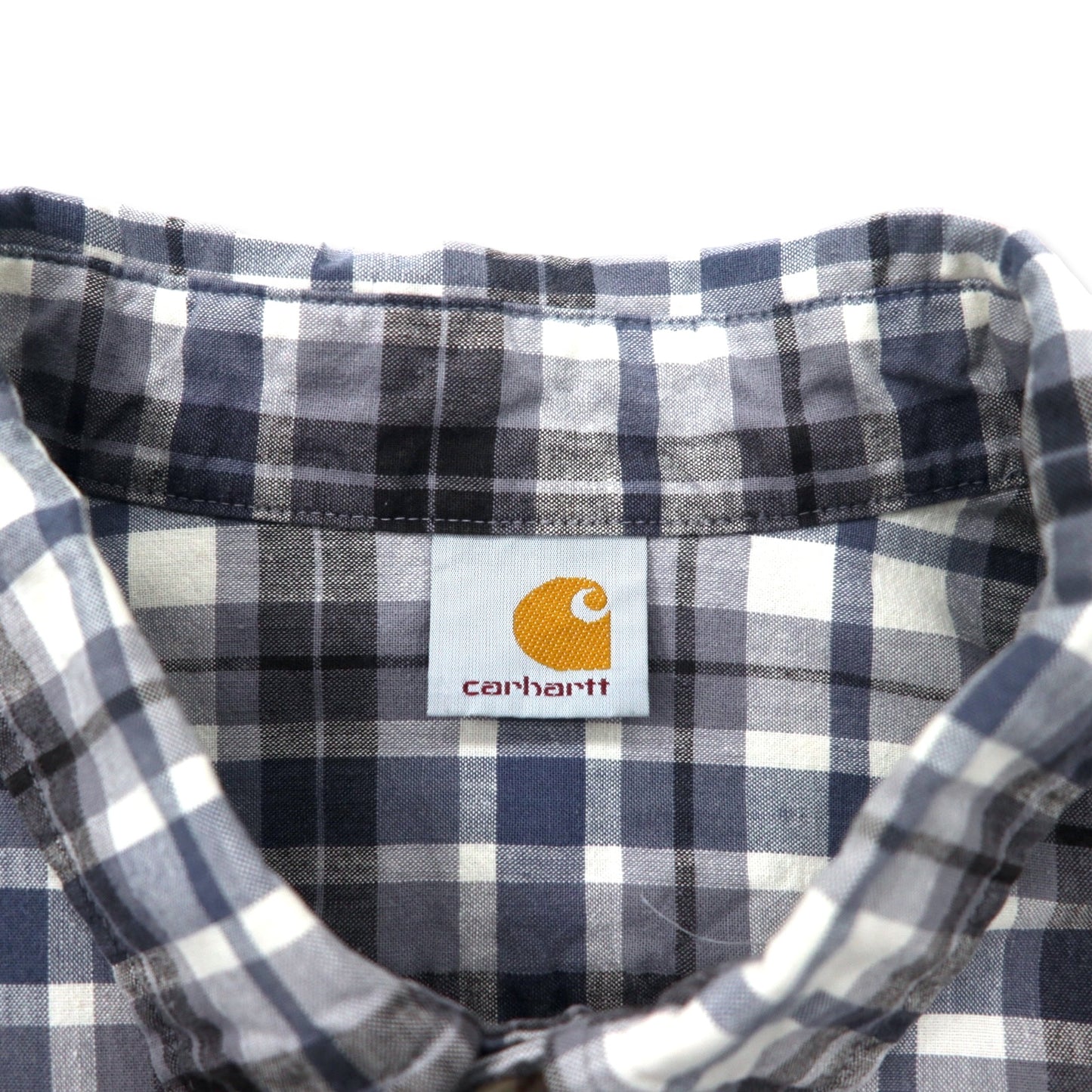carhartt 半袖 ボタンダウンシャツ XXL グレー チェック コットン ビッグサイズ