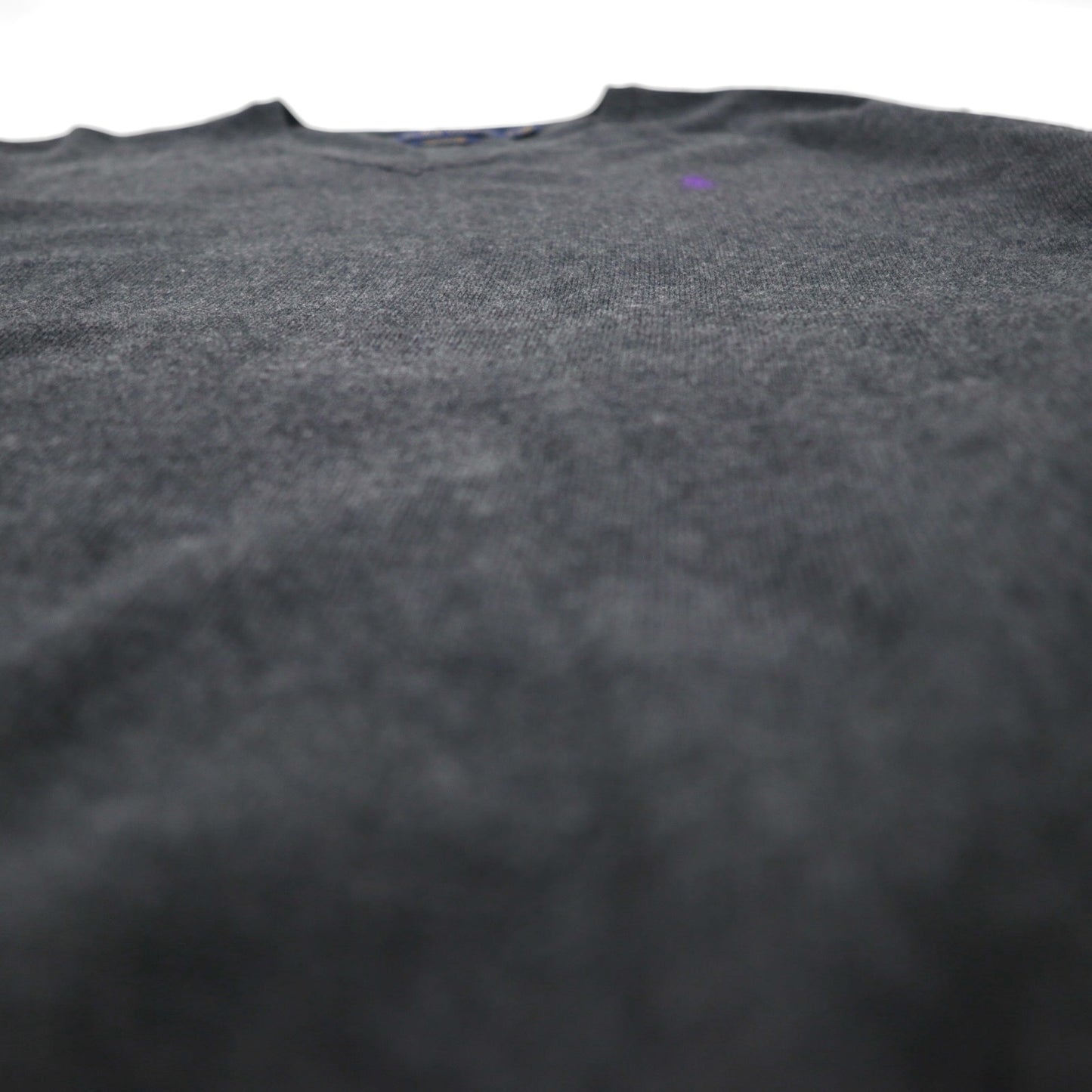 Polo Ralph Lauren Vネック ピマコットン ニット セーター L グレー スモールポニー刺繍