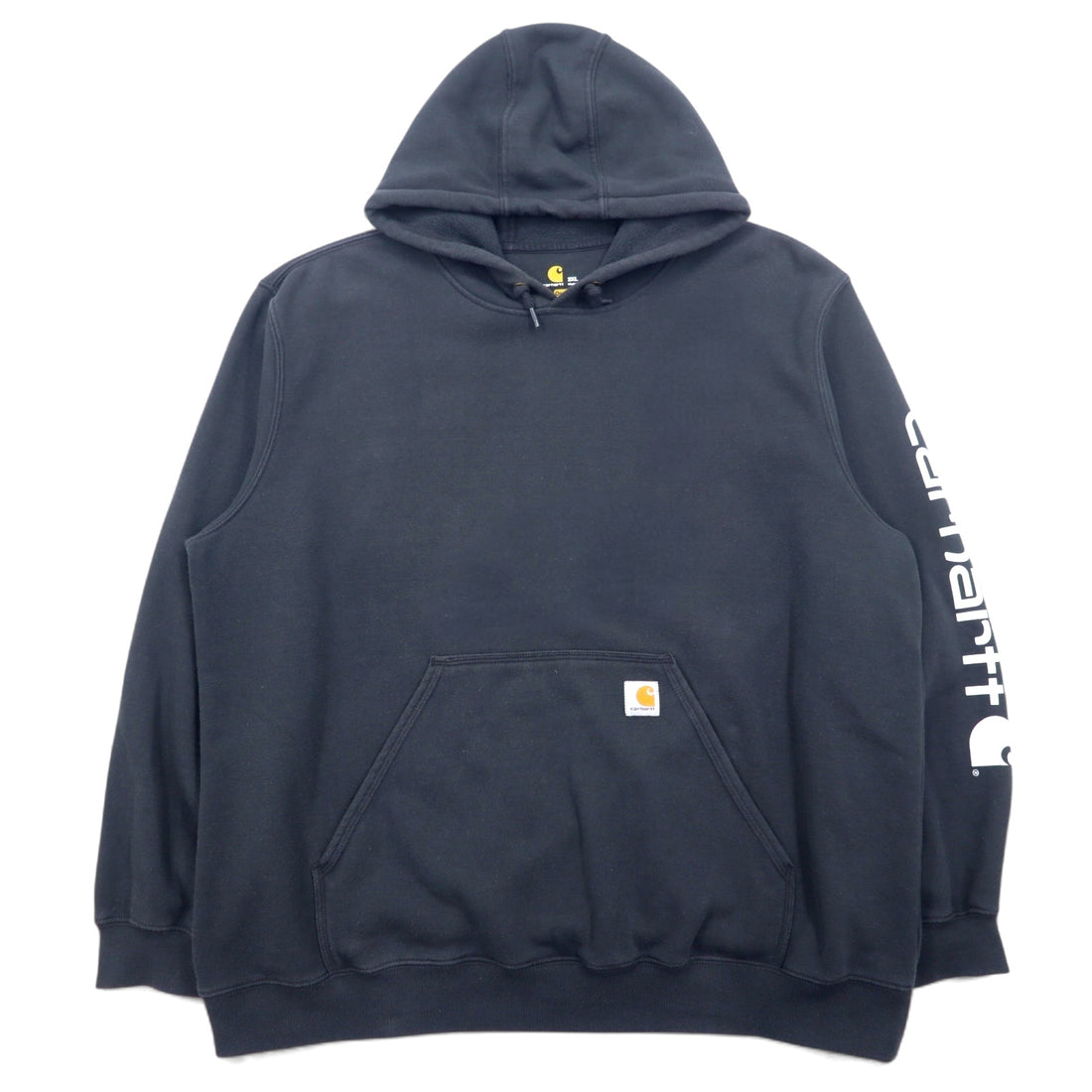 日本然リトテ-古着オンライン-Carhartt ORIGINAL FIT プルオーバーパーカー 2XL ブラック コットン 裏起毛 袖ロゴ MIDWEIGHT HOODED LOGO SWEATSHIRT K288 メキシコ製-Carhartt ORIGINAL FIT Pullover Hoodie 2XL Black Cotton brushed lining Sleeve Logo MIDWEIGHT HOODED LOGO SWEATSHIRT K288 Mexico Made