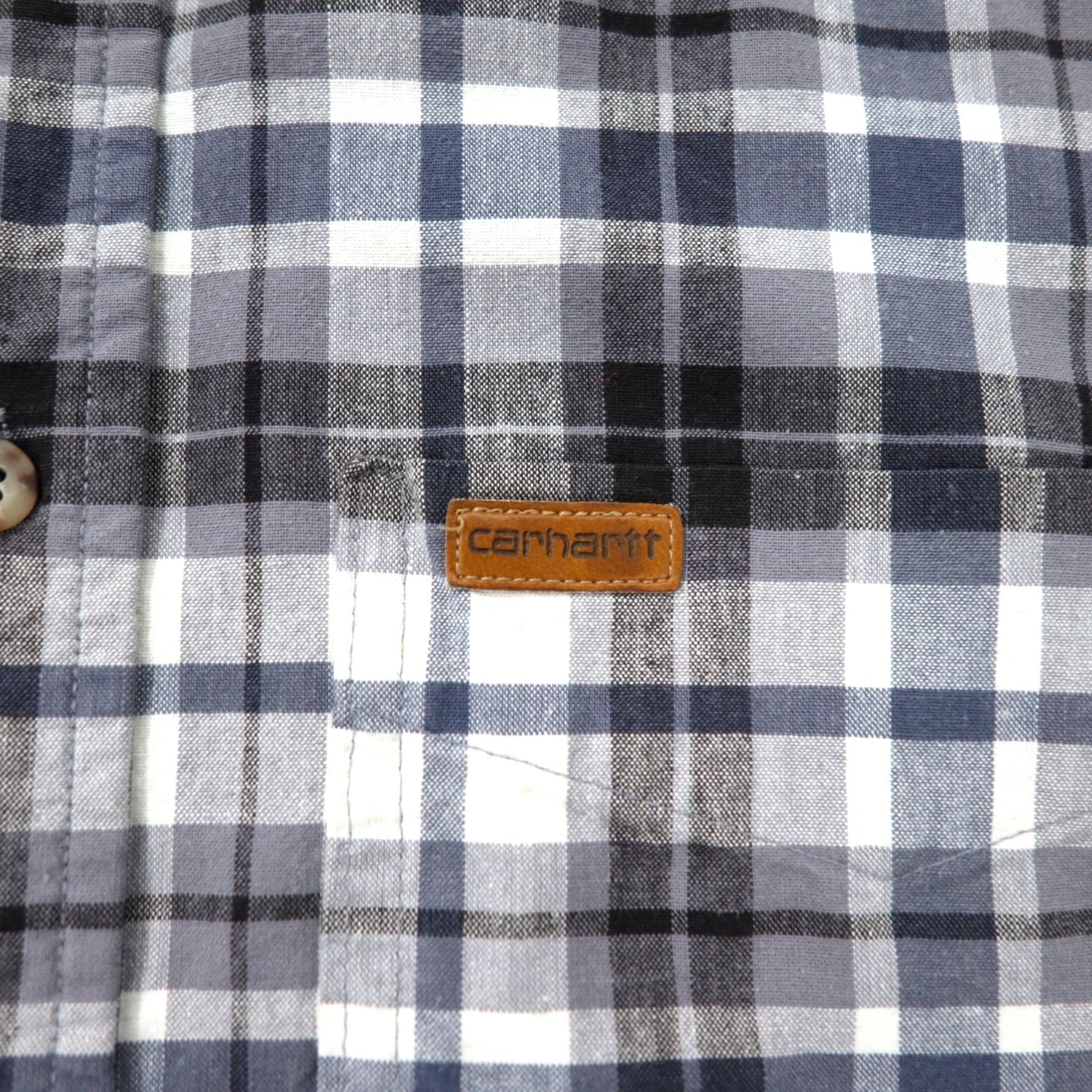 carhartt 半袖 ボタンダウンシャツ XXL グレー チェック コットン ビッグサイズ