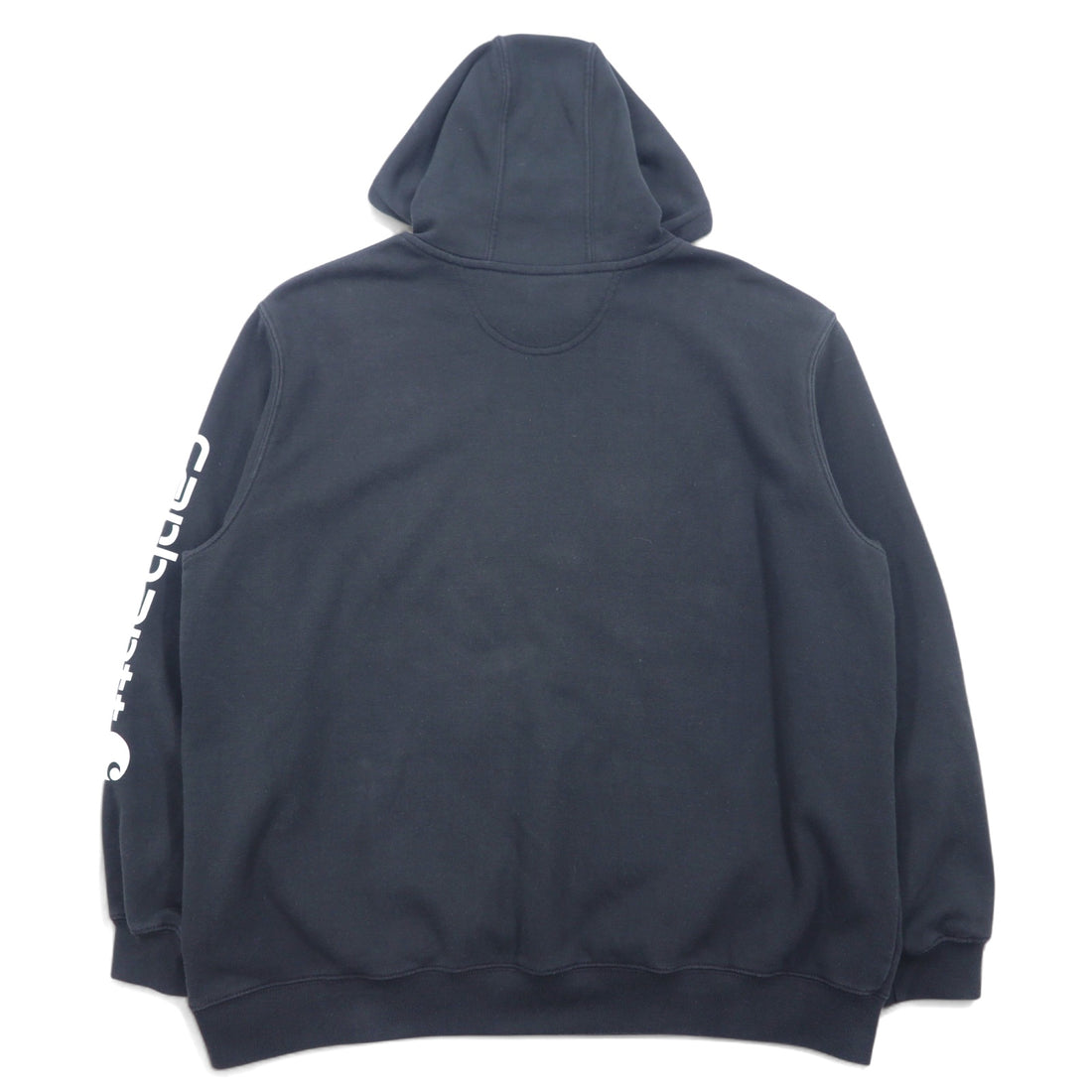 Carhartt ORIGINAL FIT pullover hoodie 2XL black cotton fleece lining sleeve logo MIDWEIGHT HOODED LOGO SWEATSHIRT K288 Made in Mexico