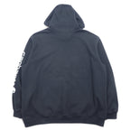 Carhartt ORIGINAL FIT pullover hoodie 2XL black cotton fleece lining sleeve logo MIDWEIGHT HOODED LOGO SWEATSHIRT K288 Made in Mexico
