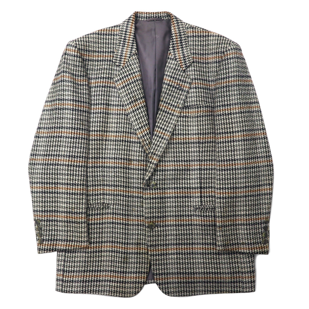 日本然リトテ-古着オンライン-Christian Dior MONSIEUR オールド 2B テーラードジャケット AB-6 175 グレー グレンチェック ウール 日本製-Christian Dior MONSIEUR Vintage 2B Tailored Jacket AB-6 175 Gray Checked Wool Japan Made