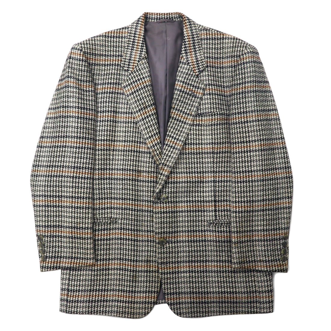 日本然リトテ-古着オンライン-Christian Dior MONSIEUR オールド 2B テーラードジャケット AB-6 175 グレー グレンチェック ウール 日本製-Christian Dior MONSIEUR Vintage 2B Tailored Jacket AB-6 175 Gray Checked Wool Japan Made