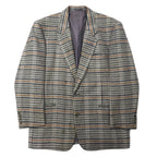 日本然リトテ-古着オンライン-Christian Dior MONSIEUR オールド 2B テーラードジャケット AB-6 175 グレー グレンチェック ウール 日本製-Christian Dior MONSIEUR Vintage 2B Tailored Jacket AB-6 175 Gray Checked Wool Japan Made
