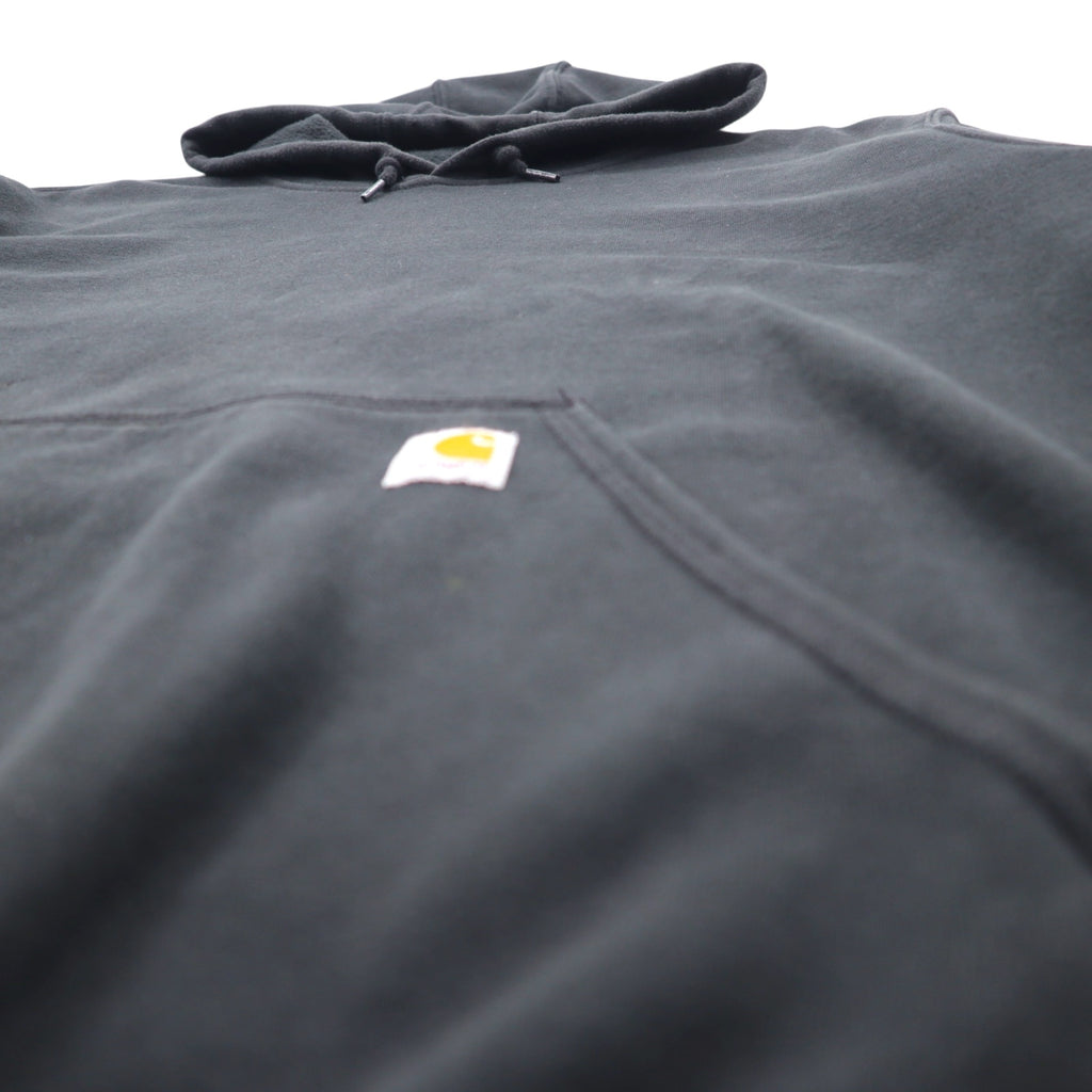 Carhartt ORIGINAL FIT pullover hoodie 2XL black cotton fleece lining sleeve logo MIDWEIGHT HOODED LOGO SWEATSHIRT K288 Made in Mexico