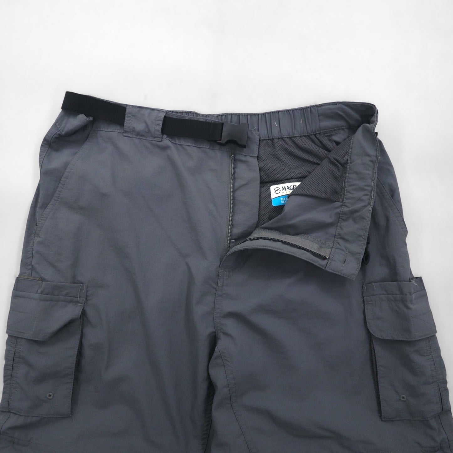 MAGELLAN OUTDOORS 2-Way Convertible Cargo Pants, Size L, Waterproof Nylon, FISH GEAR