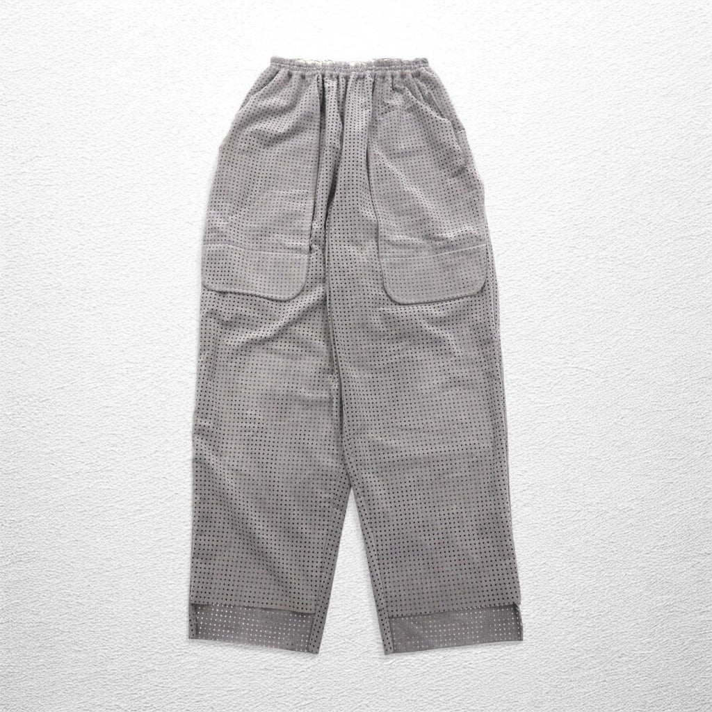 CLASS パンチングウルトラスエード PUNCHING ULTRASUEDE TROUSERS イージーパンツ L グレー ARTFICIAL LEATHER 日本製