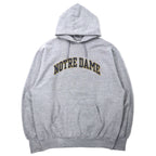 日本然リトテ-古着オンライン-STEVE AND BARRY'S ヘビーウェイト カレッジプリント プルオーバーパーカー L グレー コットン パキ綿 NOTRE DAME ビッグサイズ-STEVE AND BARRY'S Heavyweight College Print Pullover Hoodie L Gray Cotton Paki Cotton NOTRE DAME Big Size