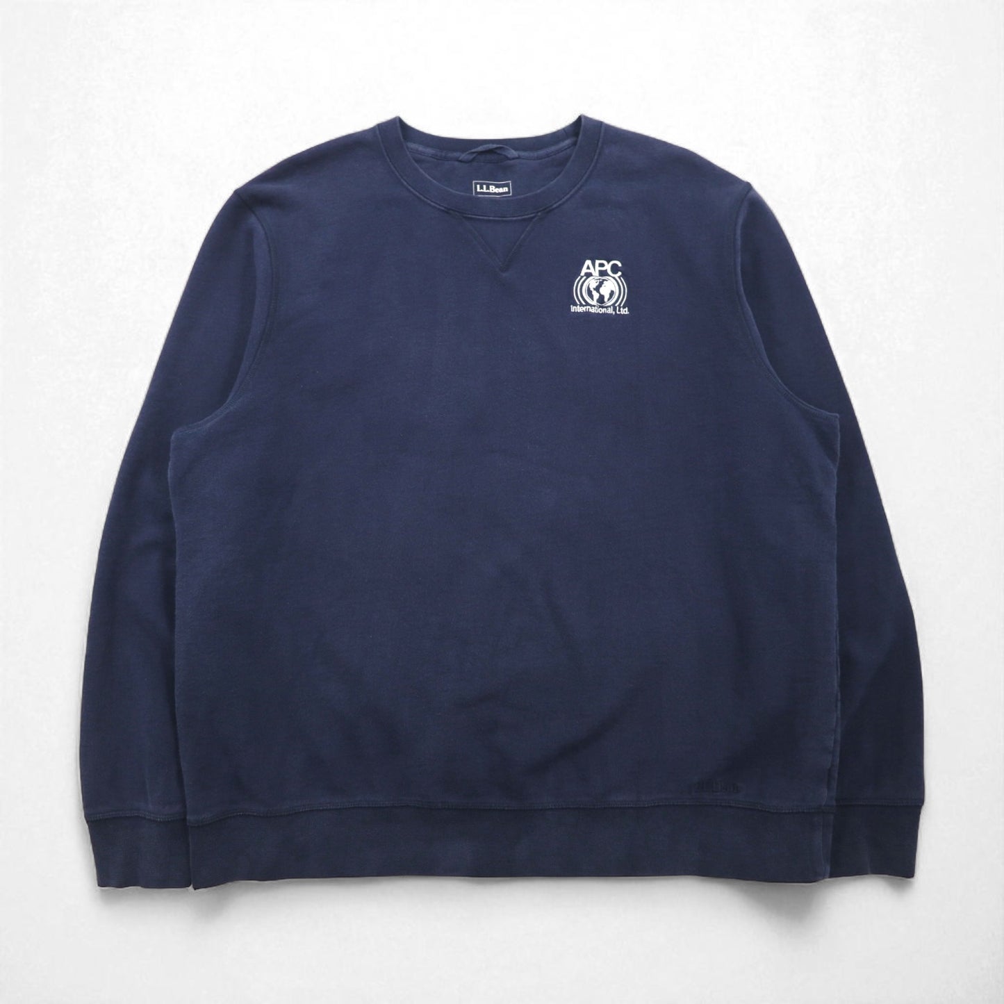 LLBean Athletic Sweatshirt, Front V, XL, Navy, 508147, Traditional Fit, Single Point Embroidery, APC, US Manufacturer