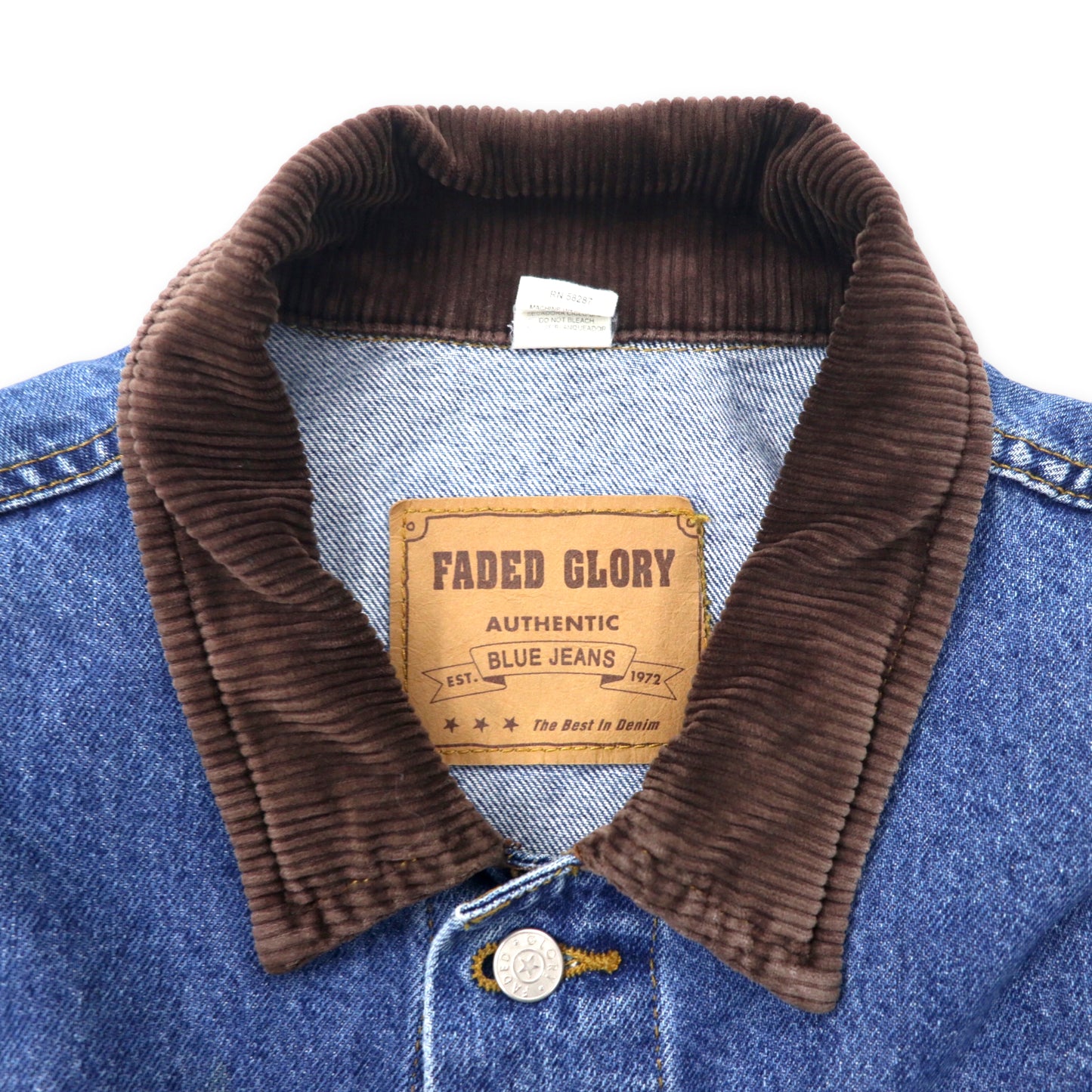 Faded Grory Denim Coverall Corduroy L Blue Cotton Mexico Made 