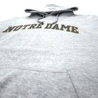 STEVE AND BARRY'S Heavyweight College Print Pullover Hoodie L Grey Cotton Paki Cotton NOTRE DAME Big Size