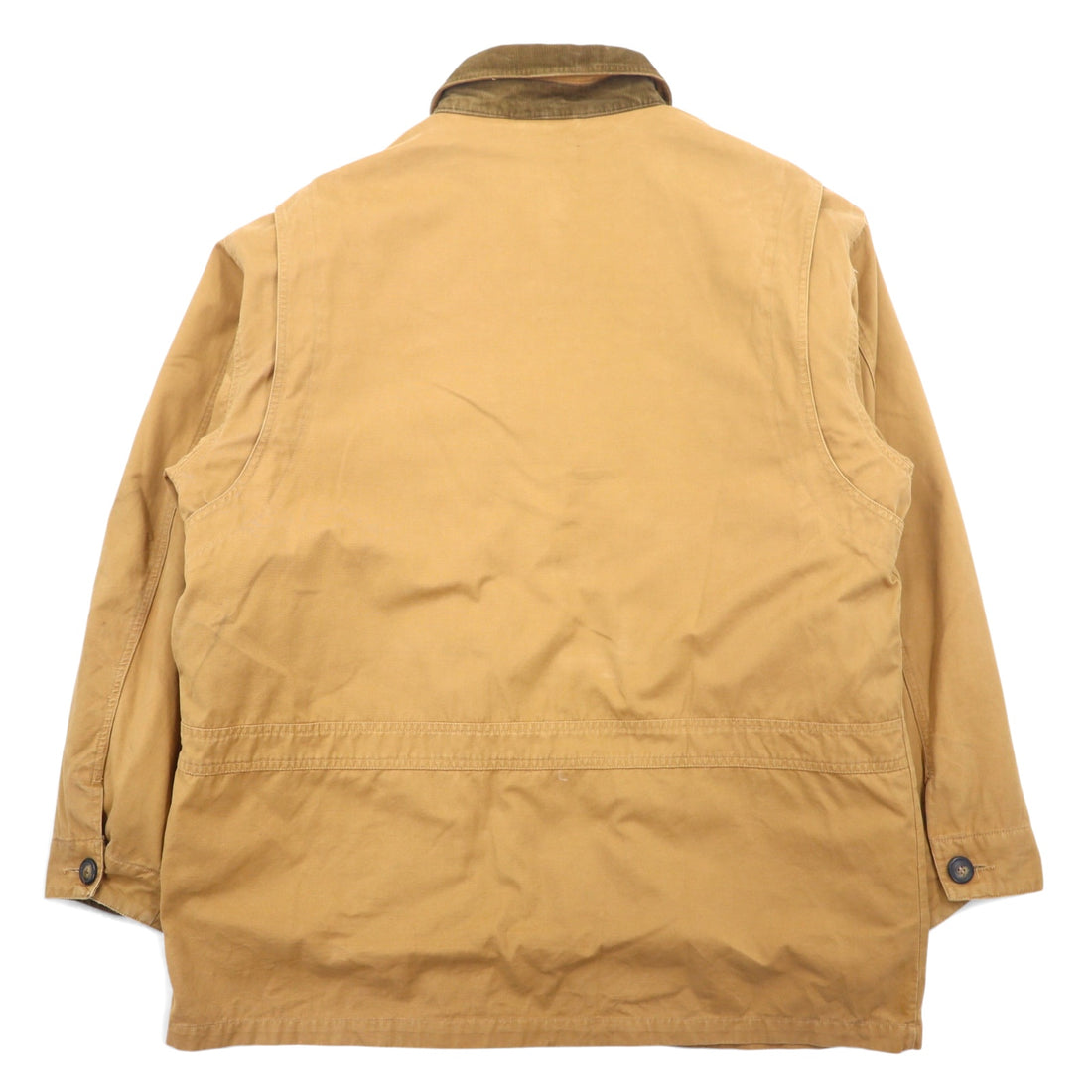 NORTHEAST OUTFITTERS Hunting Jacket Chore Coat Coverall L Beige Cotton Duck Fabric Removable Liner Check Lining Corduroy Collar and Sleeves