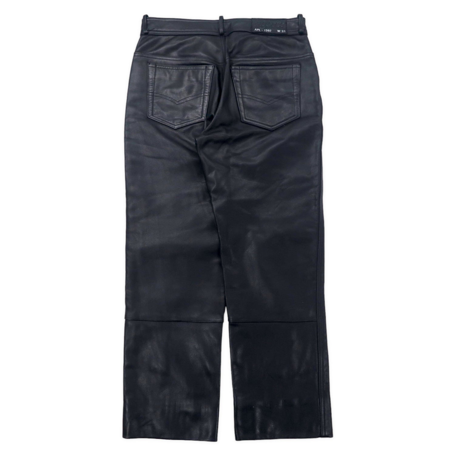 AGORA leather PANTS 31 Black Cowhide Zipper Fly 5 Pocket – 日本然