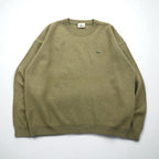 LACOSTE クルーネック セーター ニット L ベージュ ウール ワンポイントロゴ