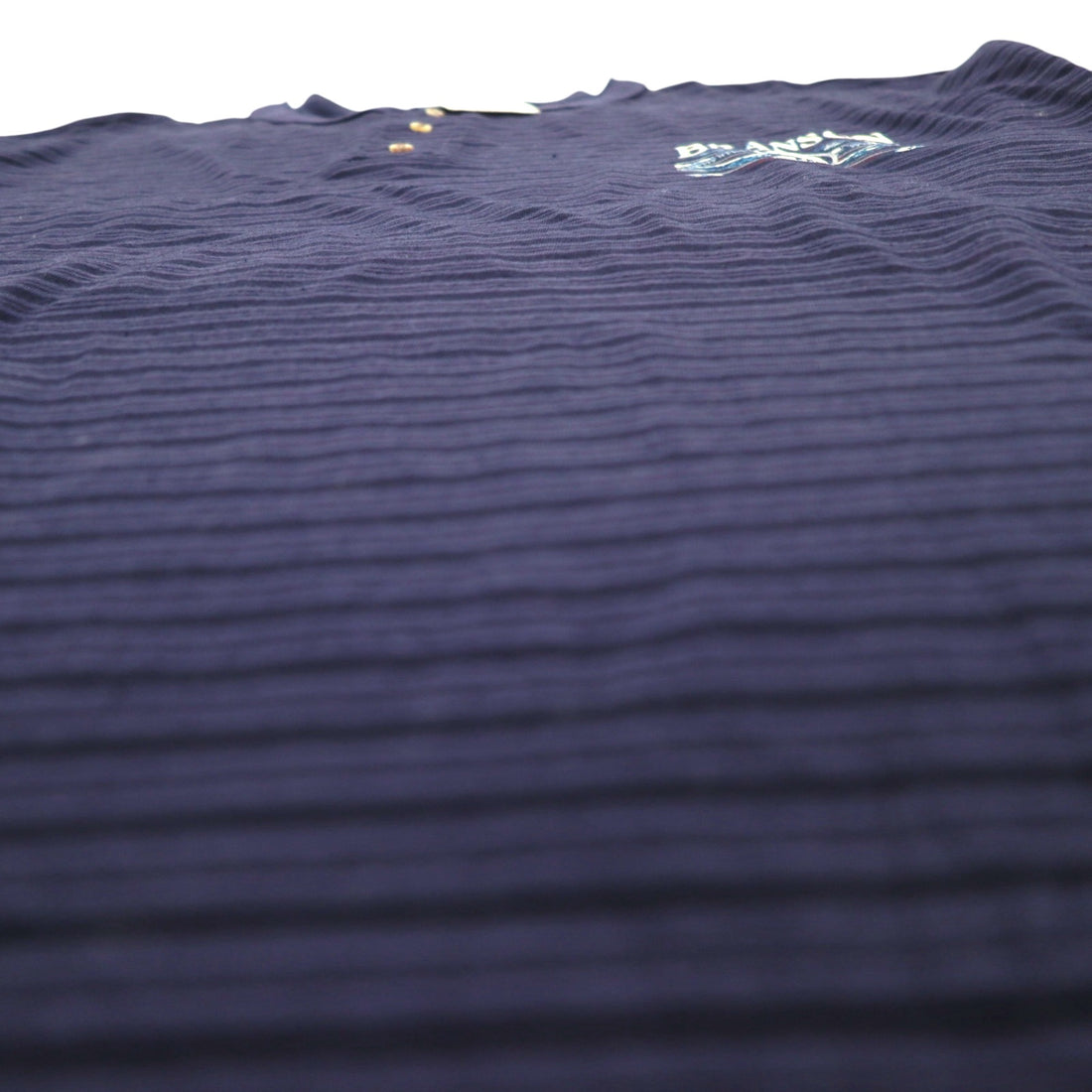 USA製 90年代 COTTON DELUXE シングルステッチ ヘンリーネック Tシャツ 2XL ネイビー ボーダー BRANSON 未使用品