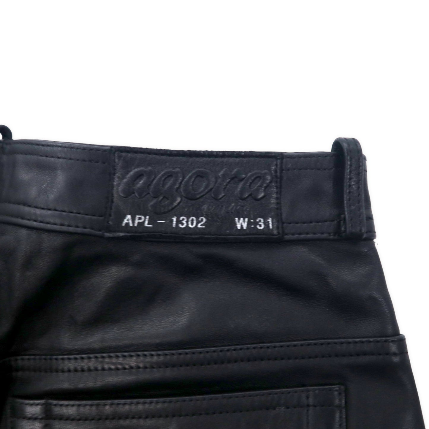 AGORA leather PANTS 31 Black Cowhide Zipper Fly 5 Pocket