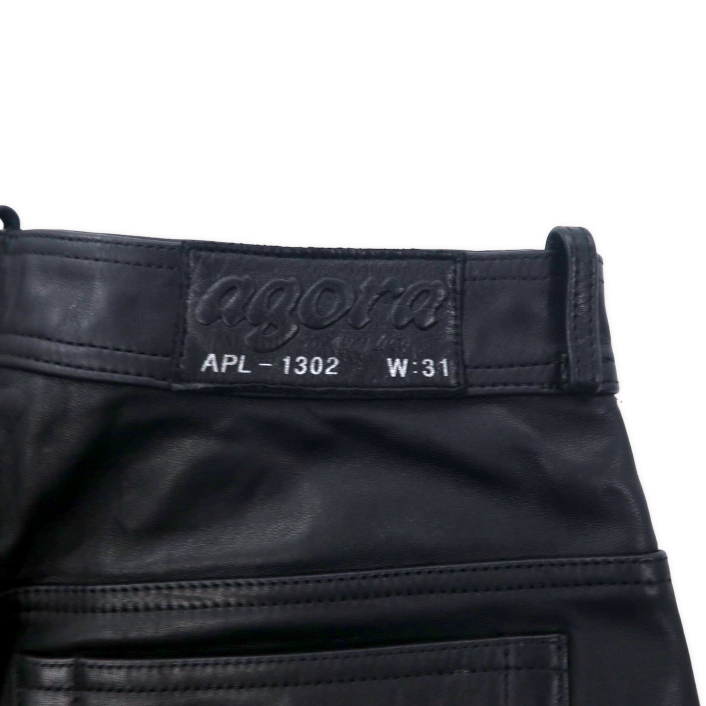 AGORA leather PANTS 31 Black Cowhide Zipper Fly 5 Pocket – 日本然