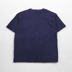 USA製 90年代 COTTON DELUXE シングルステッチ ヘンリーネック Tシャツ 2XL ネイビー ボーダー BRANSON 未使用品