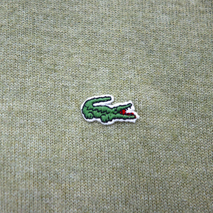 LACOSTE クルーネック セーター ニット L ベージュ ウール ワンポイントロゴ