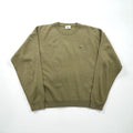 LACOSTE クルーネック セーター ニット L ベージュ ウール ワンポイントロゴ