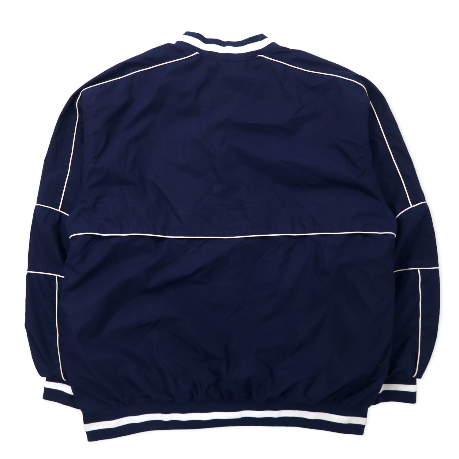 NIKE Piste Pullover Windbreaker XL Navy Polyester Rib Line Mesh Liner  Swoosh Logo Embroidery Big Size