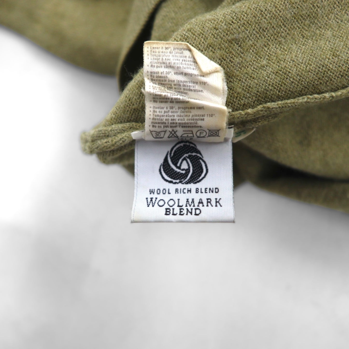 LACOSTE クルーネック セーター ニット L ベージュ ウール ワンポイントロゴ