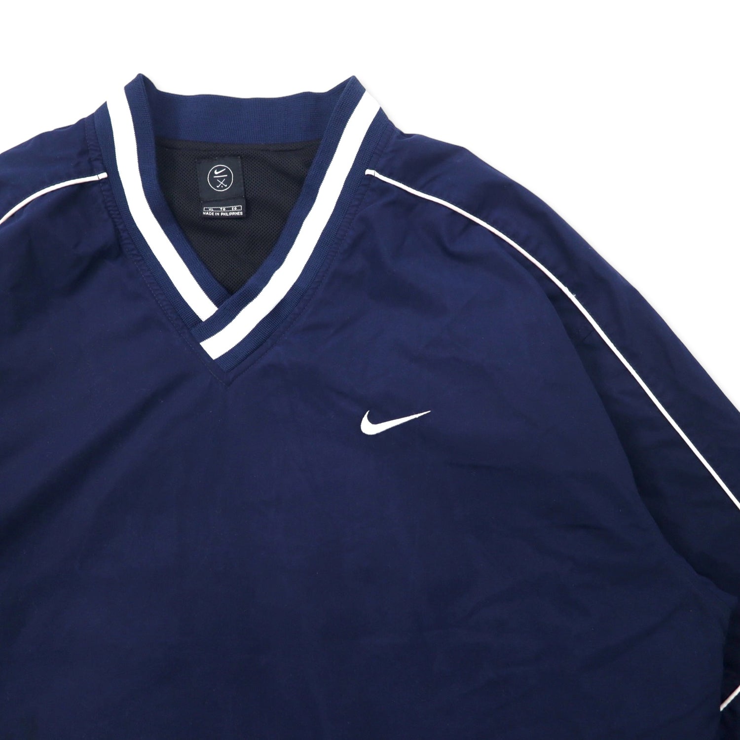 NIKE Piste Pullover Windbreaker XL Navy Polyester Rib Line Mesh Liner  Swoosh Logo Embroidery Big Size – 日本然リトテ