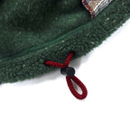 HUNTING WORLD Made in Italy Half Zip Boa Fleece Jacket S Khaki Polyester Back Logo Embroidery