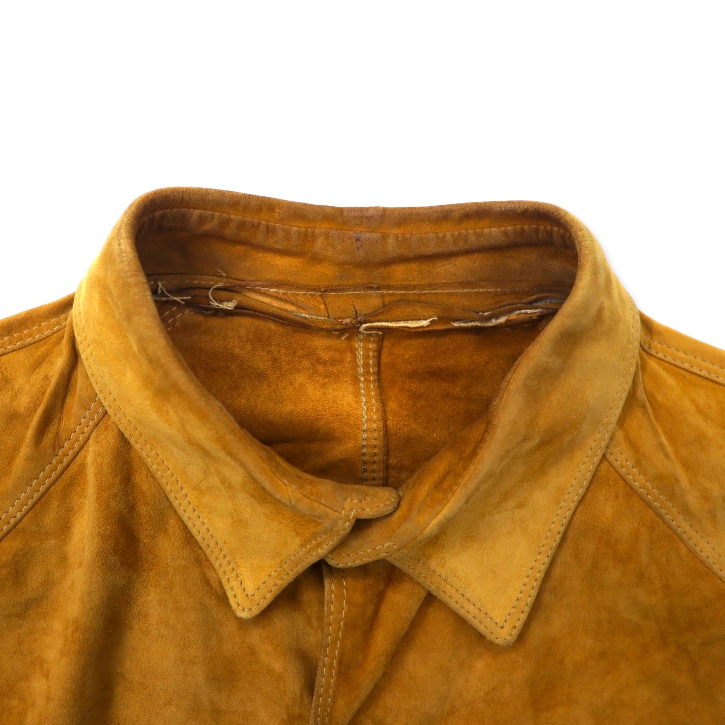 Vintage Suede Leather Shirt スエードレザー シャツジャケット L ベージュ