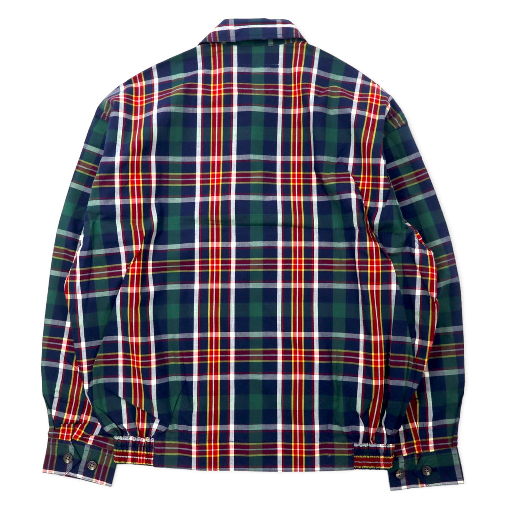 LINCOLN 90s Swing Top Harrington Jacket M Navy Check Cotton Unused