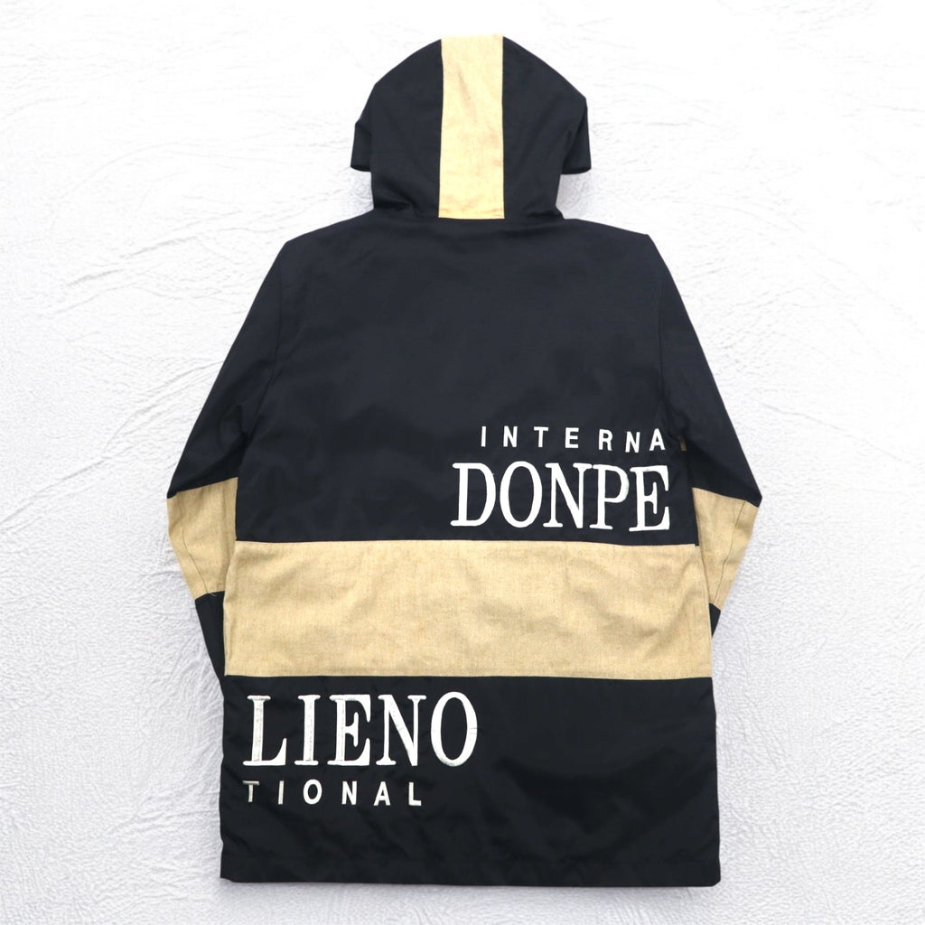 90s DON PELIENO Hooded Nylon Jacket Coat XL Black Mixed Material