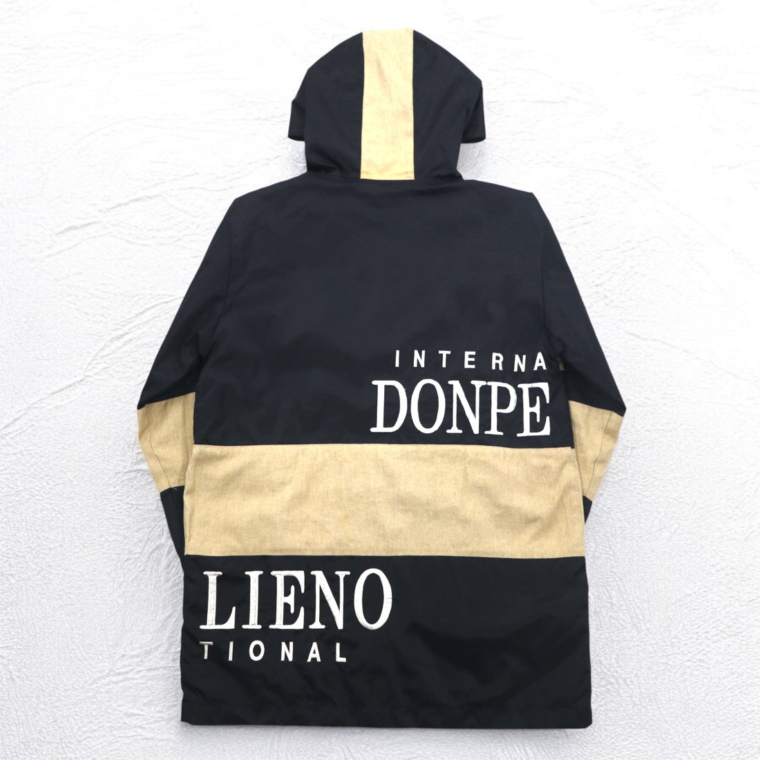 90s DON PELIENO Hooded Nylon Jacket Coat XL Black Mixed Material