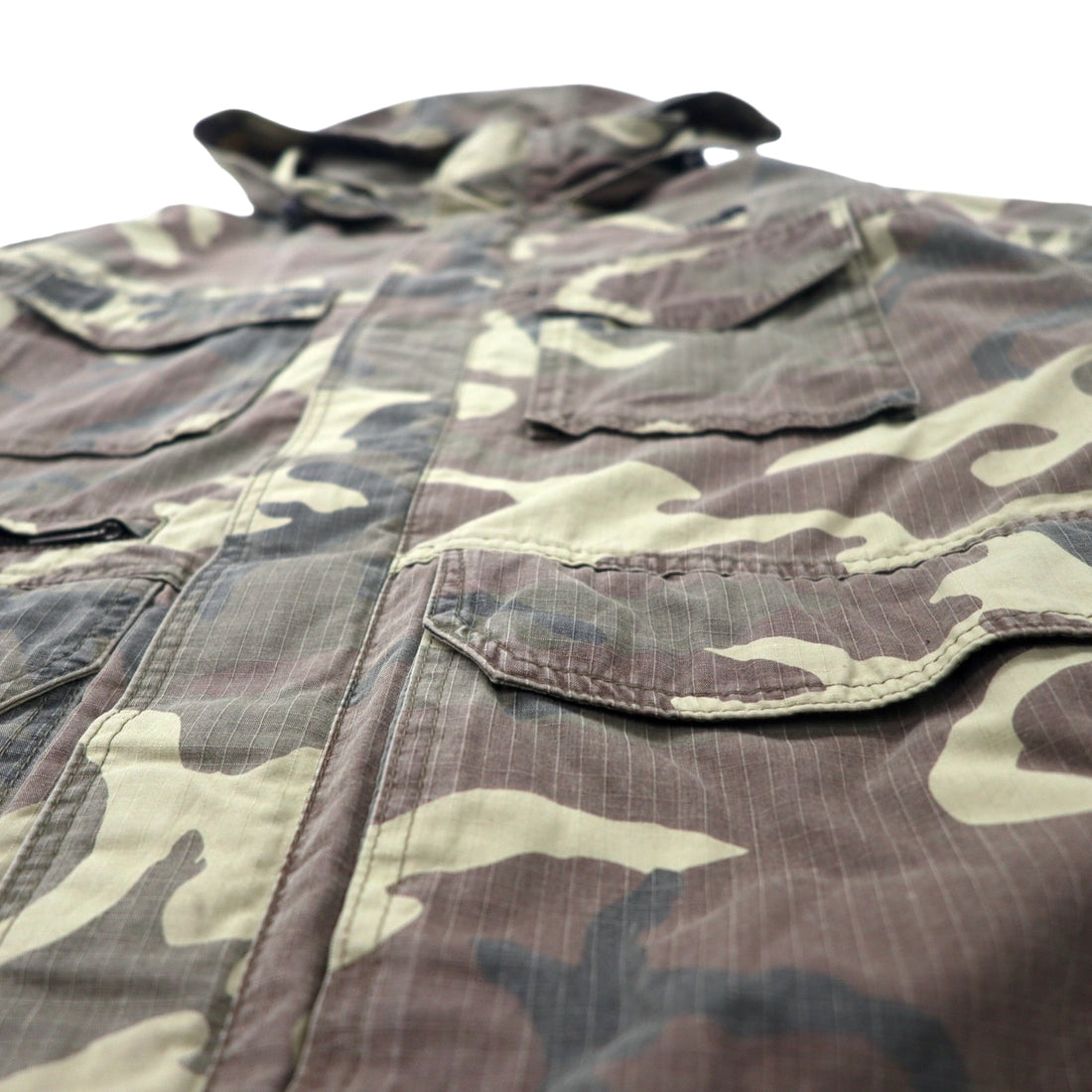 THE NORTH FACE Beamex Parka Military Jacket XL Khaki Camouflage Cotton Ripstop Hood Storage Type BEAMEX PARKA NP11728