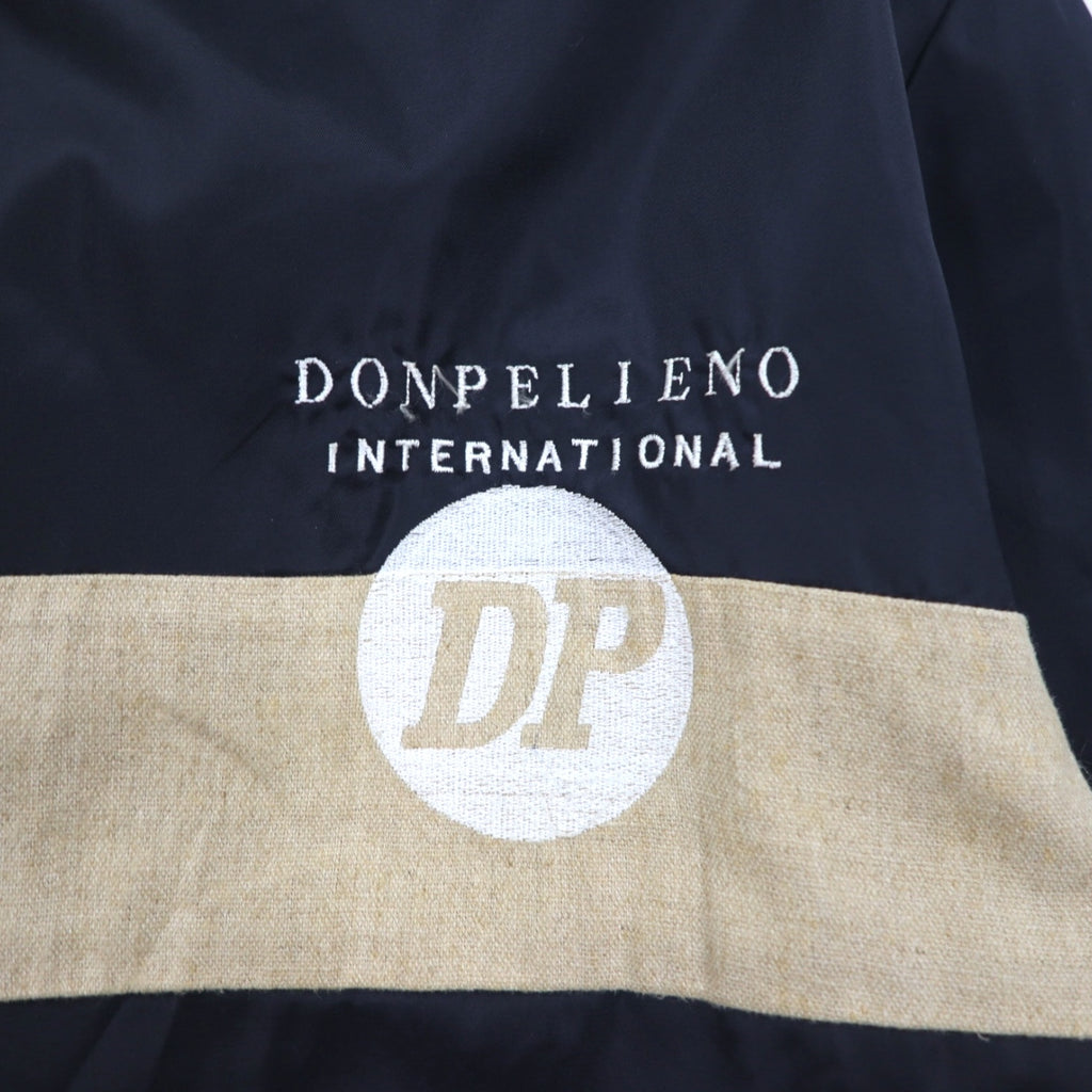 90s DON PELIENO Hooded Nylon Jacket Coat XL Black Mixed Material