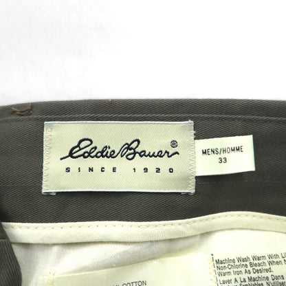 Eddie Bauer 90s Made in USA 2-Puck Wide Chino Slacks, Size M, Beige, Cotton