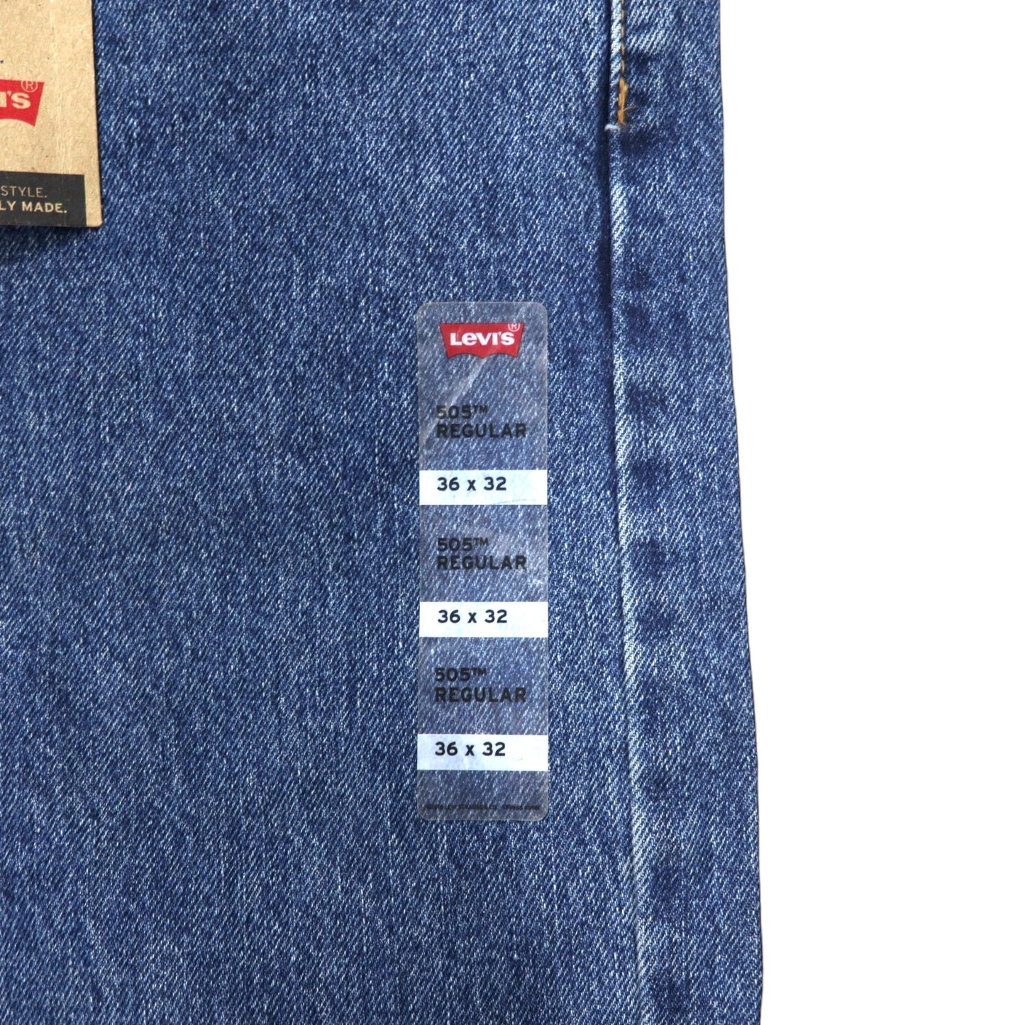 Levi's 505 レギュラー ストレート デニムパンツ 36 ブルー コットン ジッパーフライ 未使用品