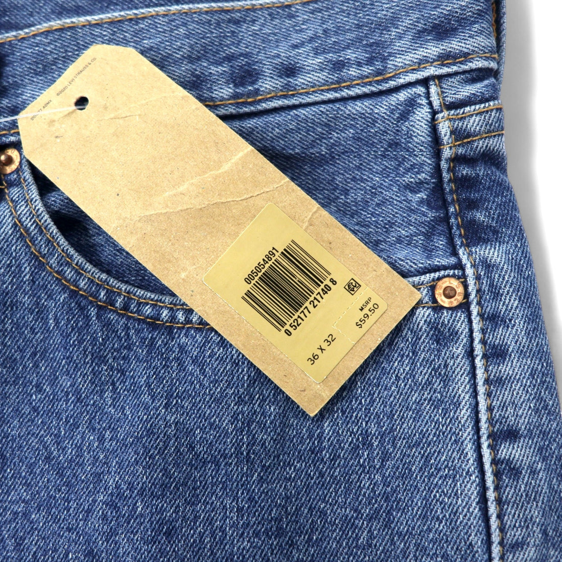 Levi's 505 レギュラー ストレート デニムパンツ 36 ブルー コットン ジッパーフライ 未使用品