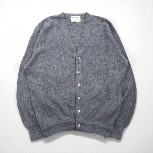 70s USA Vintage Acrylic Knit Cardigan JEFFLINKS 70年代 USA製 アクリルニット カーディガン XL グレー