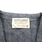 70s USA Vintage Acrylic Knit Cardigan JEFFLINKS 70年代 USA製 アクリルニット カーディガン XL グレー