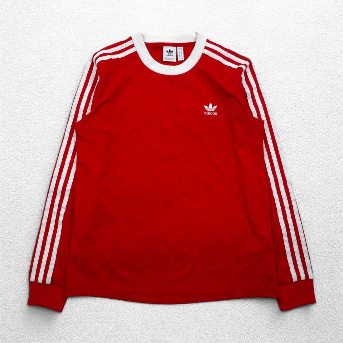 adidas originals long sleeve ringer t-shirt long T XOT red 3 stripes trefoil 3-STRIPES TEE game shirt ED7480