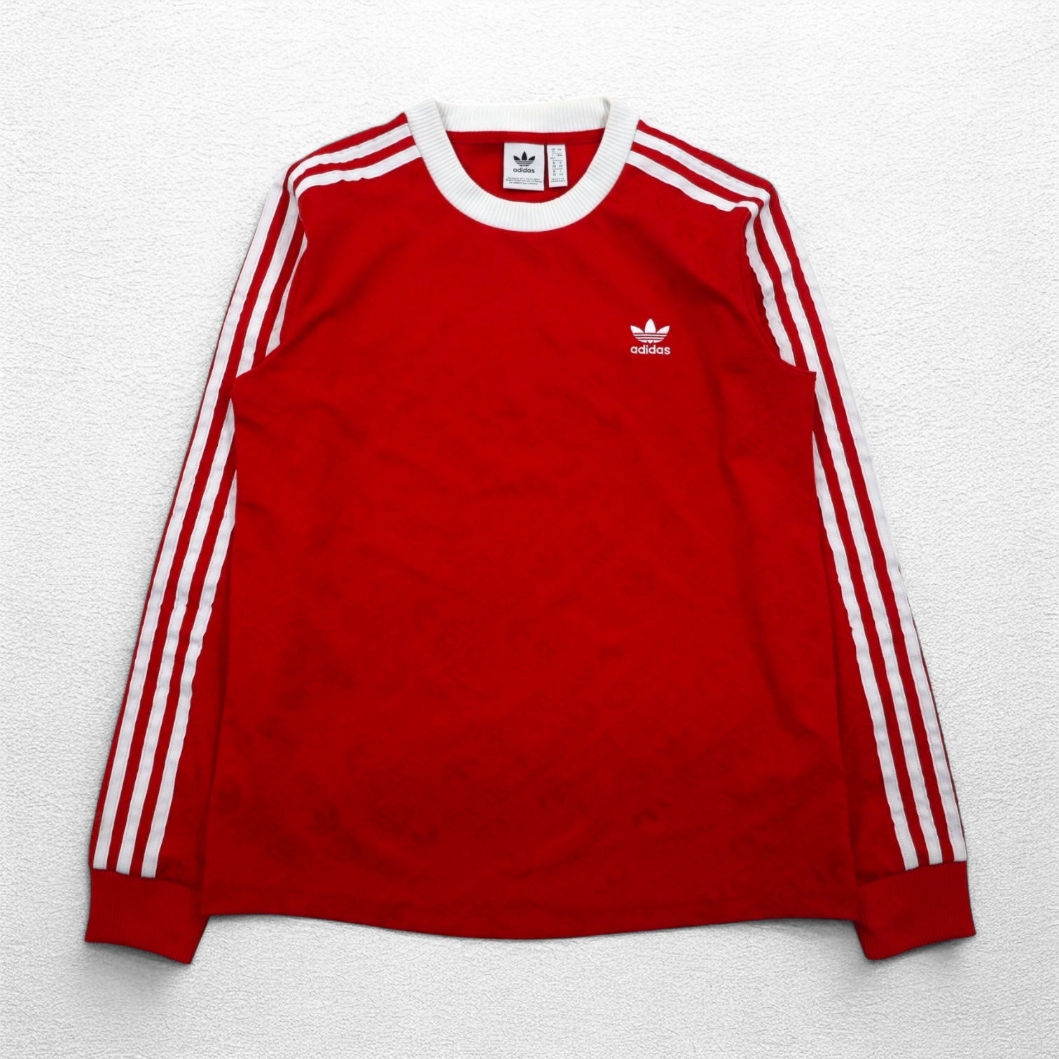 adidas originals long sleeve ringer t-shirt long T XOT red 3 stripes trefoil 3-STRIPES TEE game shirt ED7480