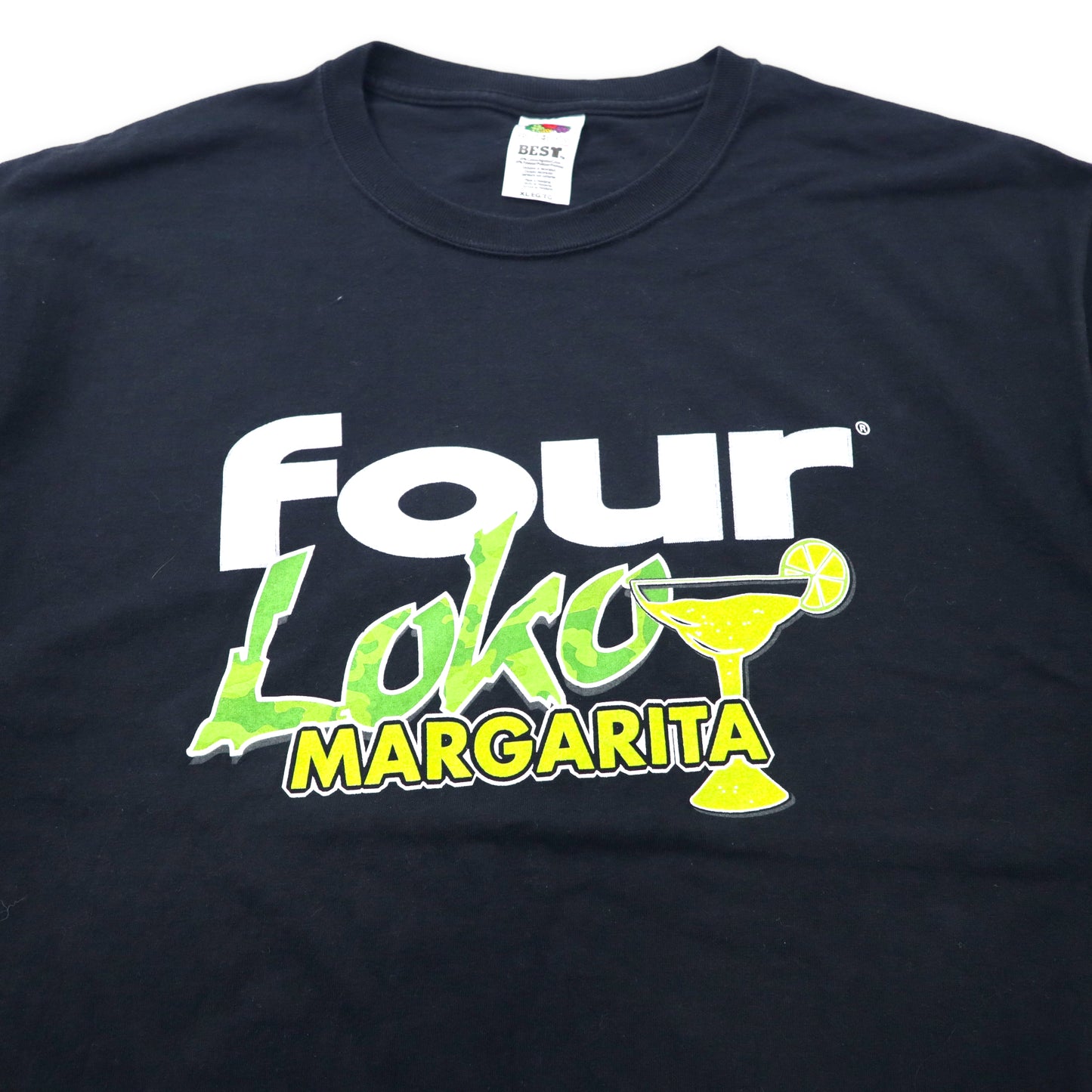 FRUIT OF THE LOOM プリントTシャツ XL ブラック コットン Four Loko MARGARITA ビッグサイズ