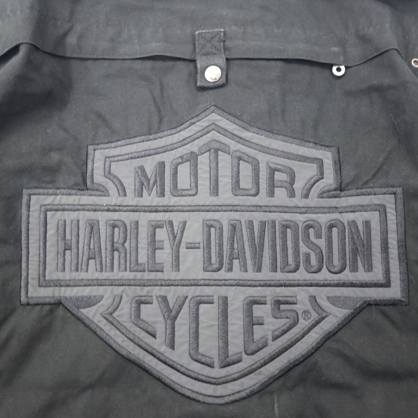 HARLEY DAVIDSON シングル ライダースジャケット M ブラック コットン バッグロゴ