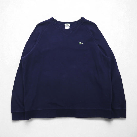 LACOSTE 鹿の子 前V スウェット トレーナー L ネイビー F5191 DESIGNED IN FRANCE