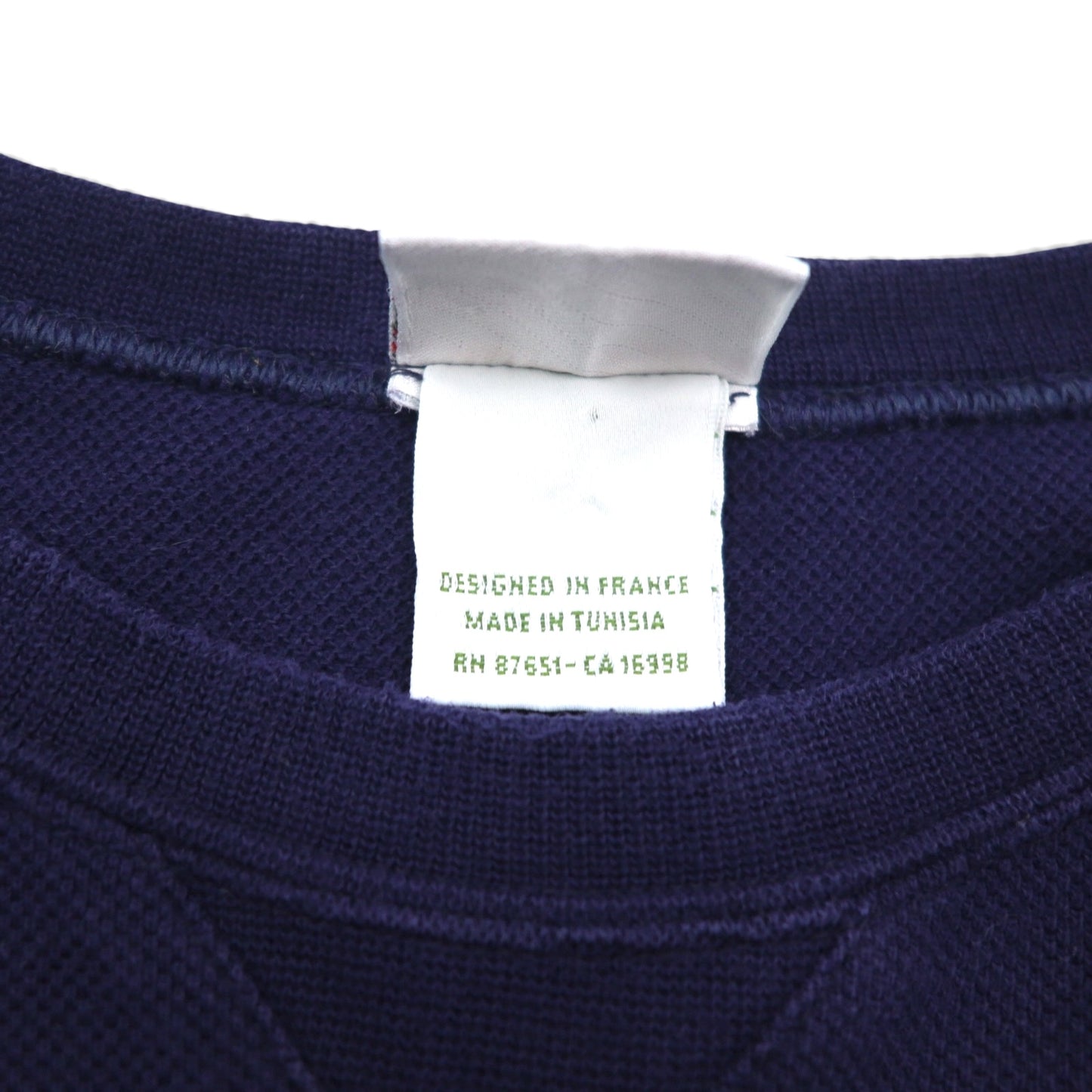 LACOSTE Pique Front V Sweatshirt, Size L, Navy, F5191, Designed in France