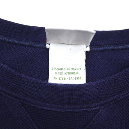 LACOSTE Pique Front V Sweatshirt, Size L, Navy, F5191, Designed in France