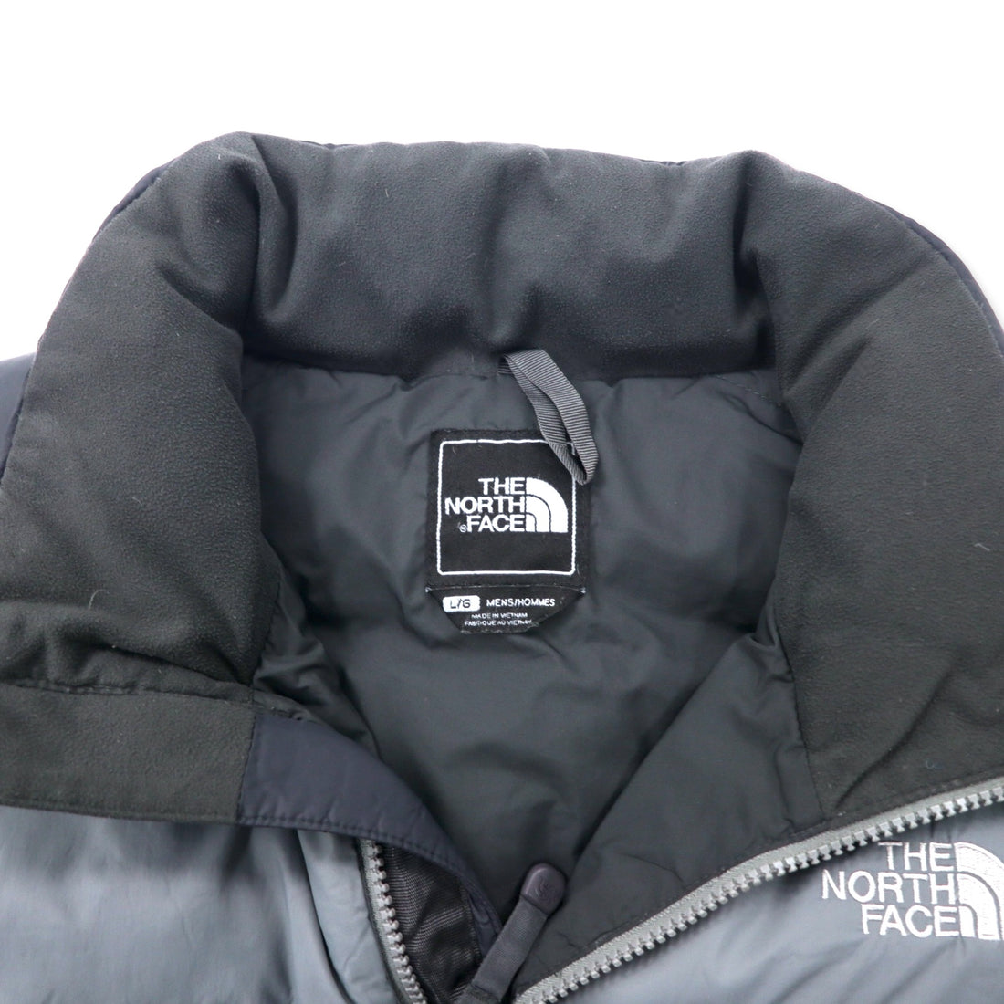 THE NORTH FACE Nuptse Down Jacket 550 Fill Power L Gray Nylon Logo Embroidery